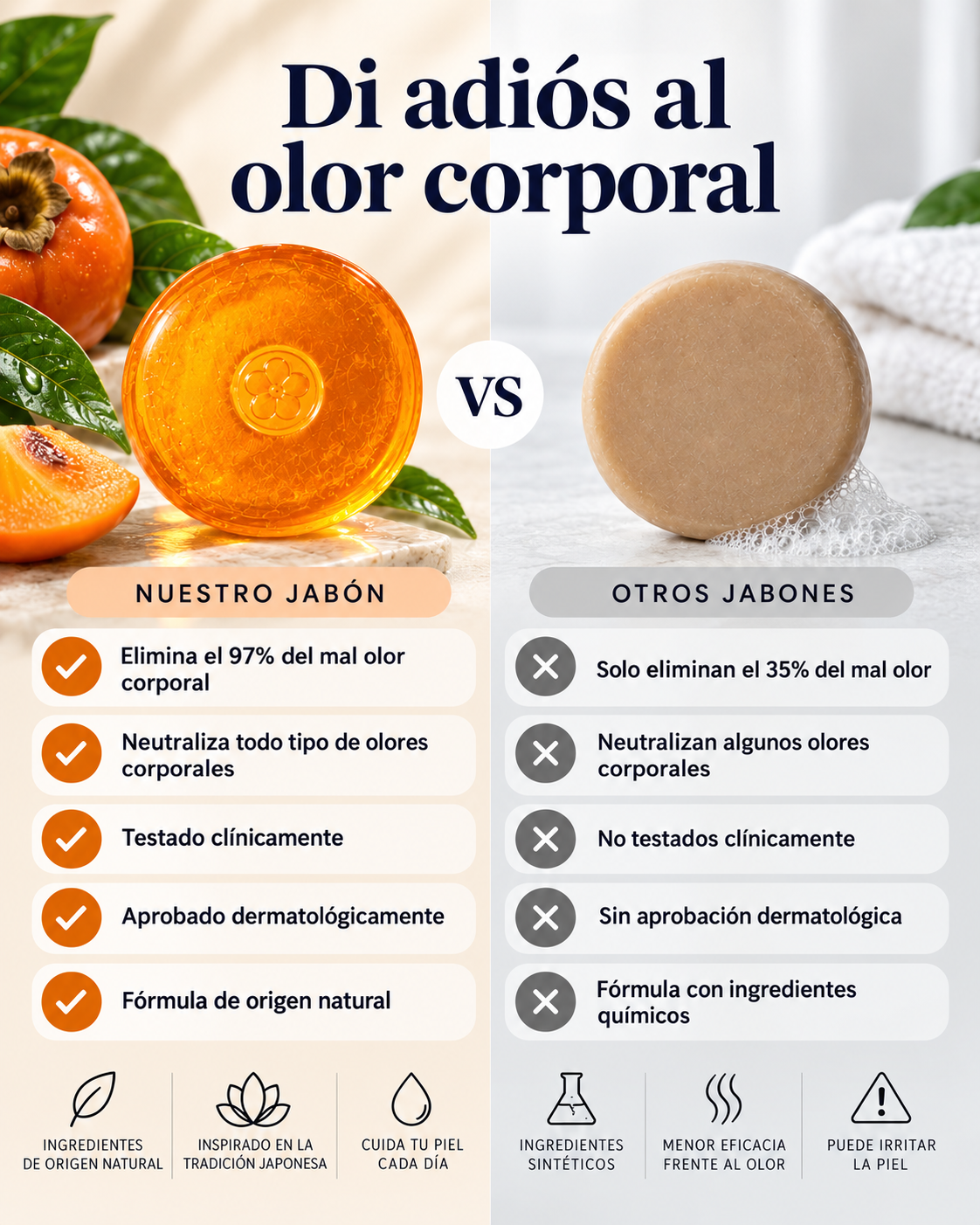 Di adiós al olor corporal: nuestro jabón frente a otros jabones